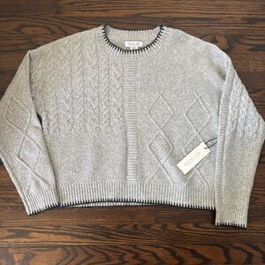 Rachel Zoe Light Gray Knit Cropped Sweater